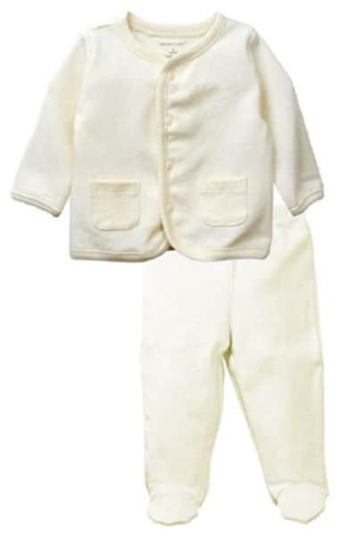 DorDor & GorGOr organic baby clothes jacket and pants in pale yellow