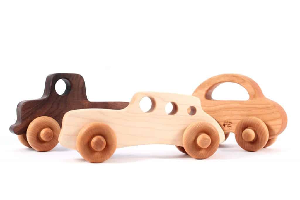 wood cars for non-toxic stocking stuffers for kids 