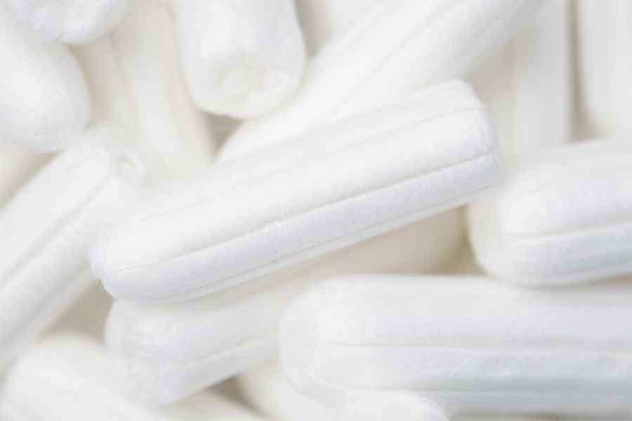 Photo of several white tampons